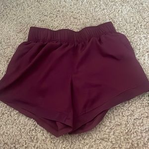 maroon-purple athletic shorts